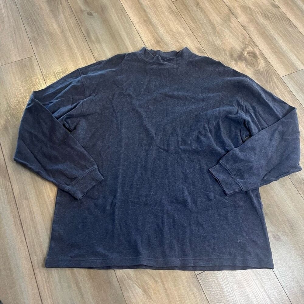 Pendleton Mens XL Blue Long Sleeve Mock Neck Shirt RN 29685 Bin I-28‎